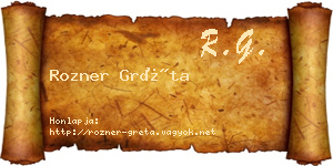 Rozner Gréta névjegykártya